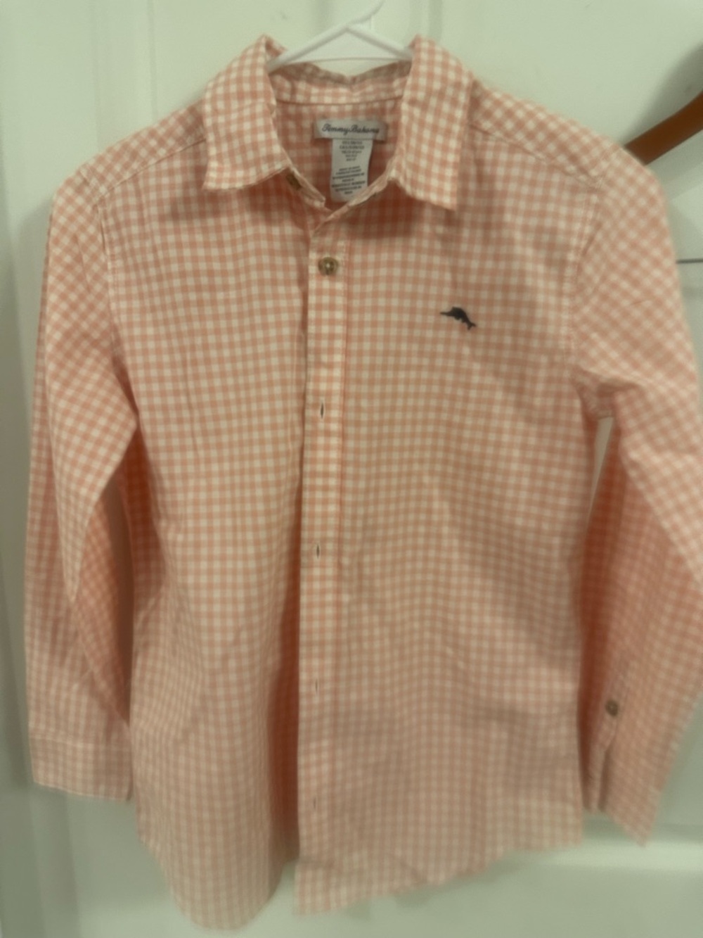 Tommy Bahama Peach Gingham Button-Down Shirt